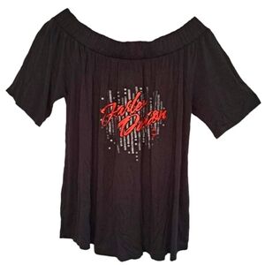 Harley-Davidson Black Off-Shoulder Blouse Size Large